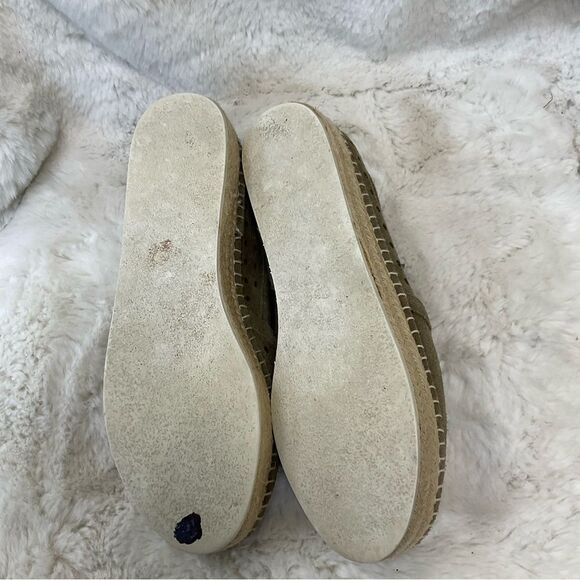 Steve Madden Widmer olive green leather suede perforated platform espadrilles 7B - Picture 6 of 14